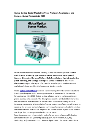 Global Optical Sorter Market Research Report 2020-2025
