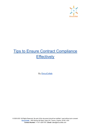 Tips to Ensure Contract Compliance Effectively