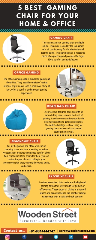 5 Best Gaming Chair For Your Home & Office