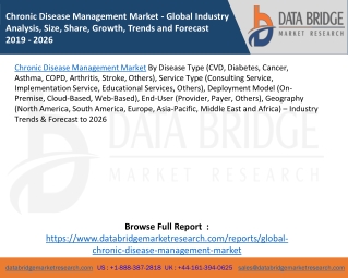 Chronic Disease Management Market - Global Industry Analysis, Size, Share, Growth, Trends and Forecast 2019 - 2026
