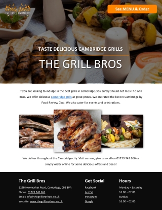 TASTE DELICIOUS CAMBRIDGE GRILLS - THE GRILL BROS