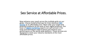Seo Service at Affordable Prices.
