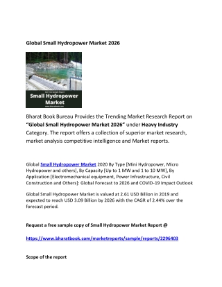 Global Small Hydropower Market 2026