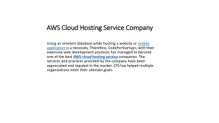 AWS Cloud Hosting Service Company