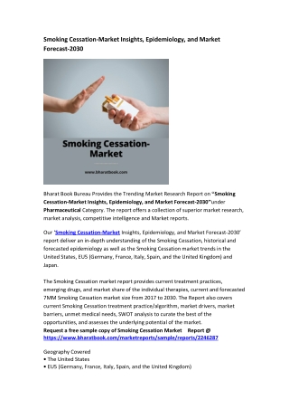 Smoking Cessation-Market Insights, Epidemiology, and Market Forecast-2030
