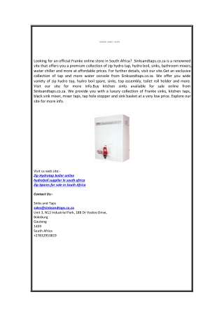 Official Franke Online Store in South Africa | Sinksandtaps.co.za