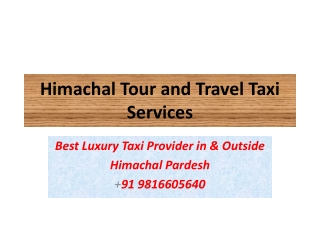 Himachal Tour and Travel Taxi Services