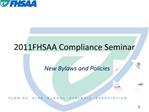 2011FHSAA Compliance Seminar
