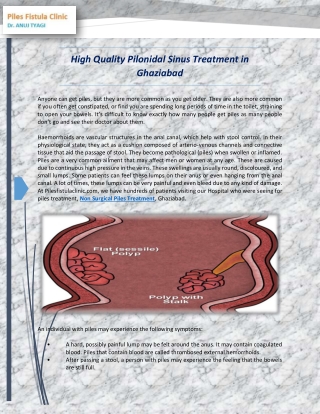 High Quality Pilonidal Sinus Treatment in Ghaziabad