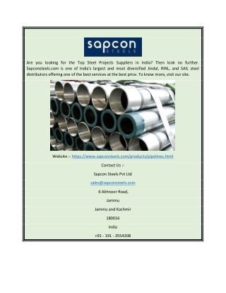 Apollo Pipes Supplier | Sapcon Steels