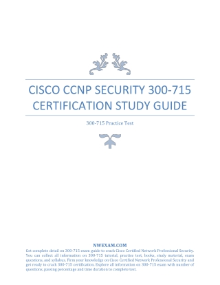 Best Cisco CCNP Security 300-715 Certification Study Guide