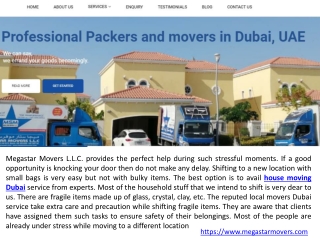 Packers and Movers in Dubai