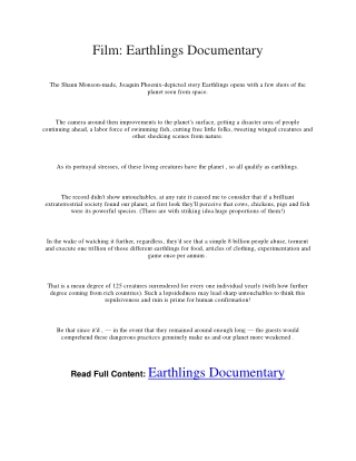 Earthlings Documentary
