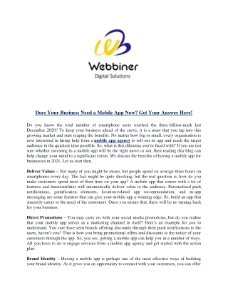 Does Your Business Need a Mobile App Now? Get Your Answer Here!