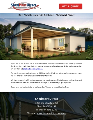 Best Shed Installers in Brisbane - Shedmart Direct