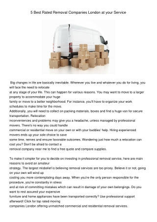 BestRatedRemovalCompaniesLondonatyourService