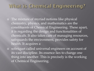 What is Chemical Engineering?