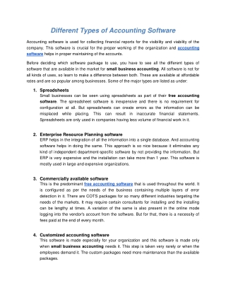 Different Types of Accounting Software