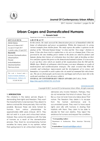 Urban Cages and Domesticated Humans.