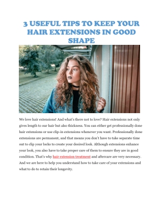 Hair extension treatment