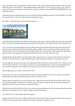 Aqua City có phù hợp với bạn?
