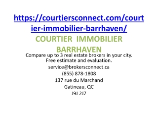 COURTIER  IMMOBILIER  BARRHAVEN