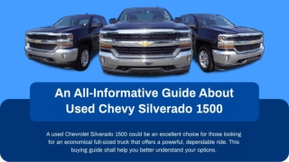 An All-Informative Guide About Used Chevy Silverado 1500