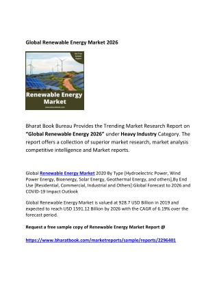 Global Renewable Energy Market Research Report 2026