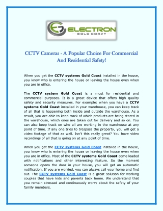 CCTV Cameras - A Popular Choice For Commercial And Residential Safety!