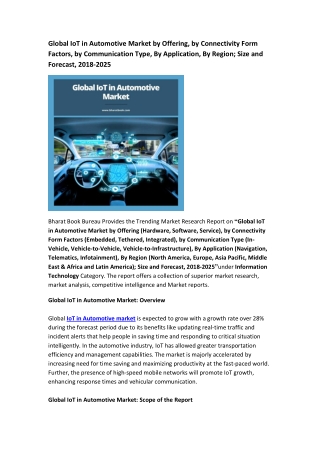 Global IoT in Automotive Market Research Report 2018-2025