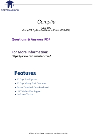 CS0-002 PDF Demo Exam Download 2020