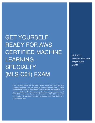 Get Yourself Ready for AWS Certified Machine Learning - Specialty (MLS-C01) Exam