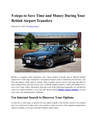 5-steps to Save Time and Money During Your British Airport Transfers