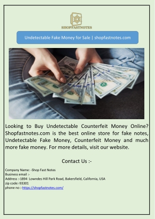 Undetectable Fake Money for Sale | shopfastnotes.com