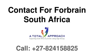 Contact For Forbrain South Africa