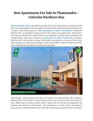 Best Apartments For Sale In Thanisandra - CoEvolve Northern Star
