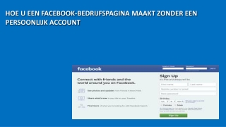 Een Facebook-bedrijfspagina maken zonder een persoonlijk account