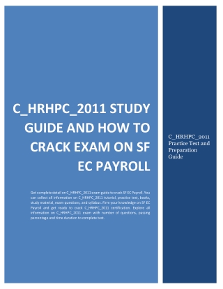 C_HRHPC_2011 Study Guide and How to Crack Exam on SF EC Payroll
