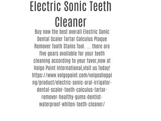 Electric Sonic  Teeth Cleaner