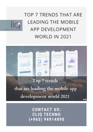 Top 7 trends that are leading the mobile app development world in 2021