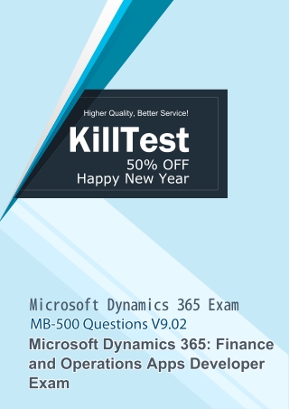 Updated Microsoft Dynamics 365 MB-500 Test Questions V9.02 Killtest