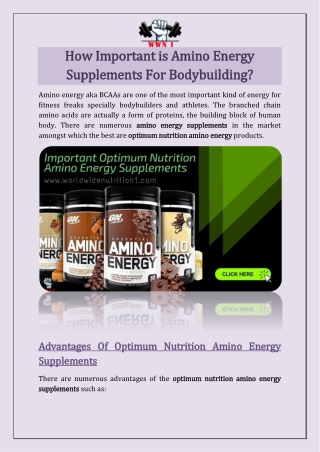 How Important is Amino Energy Supplements For Bodybuilding?