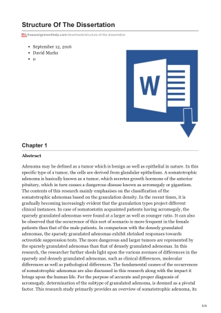 Structure Of The Dissertation