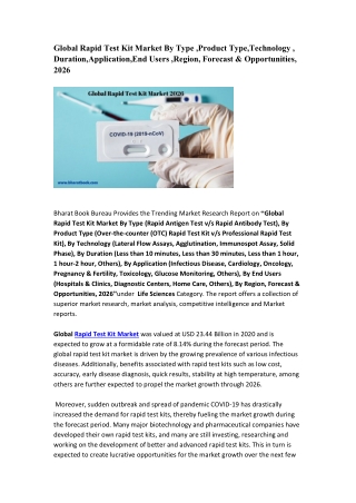 Global Rapid Test Kit Market Research Report  2026