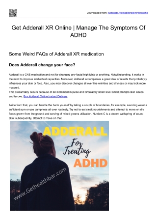 Get Adderall XR Online | Manage The Symptoms Of ADHD