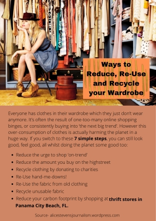 Ways to Reduce, Re-Use and Recycle your Wardrobe