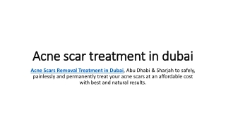 Acne scar treatment dubai