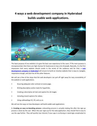 4 ways a web development company in Hyderabad builds usable web applications