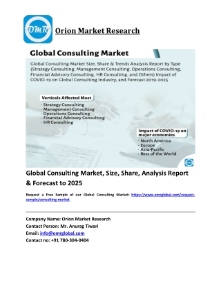 Global Consulting Market Trends, Size, Competitive Analysis and Forecast 2019-2025
