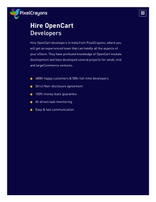 Hire Opencart Developers in India | Dedicated Opencart Developers